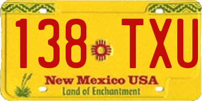 NM license plate 138TXU