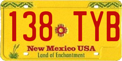 NM license plate 138TYB