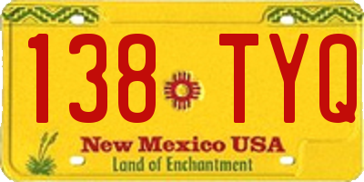 NM license plate 138TYQ
