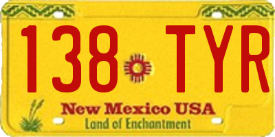 NM license plate 138TYR