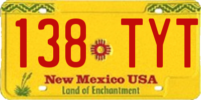NM license plate 138TYT