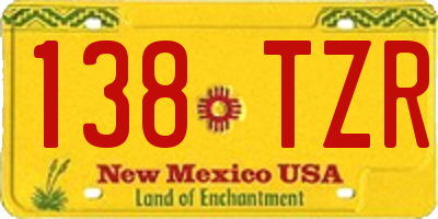 NM license plate 138TZR