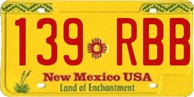 NM license plate 139RBB