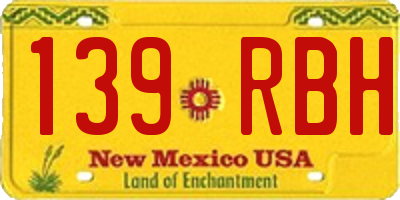 NM license plate 139RBH