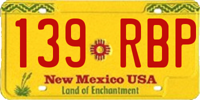 NM license plate 139RBP
