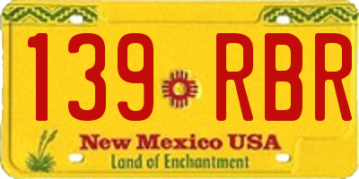 NM license plate 139RBR