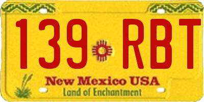 NM license plate 139RBT