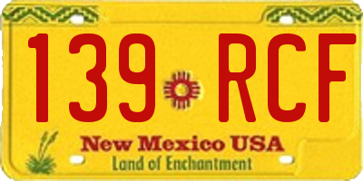 NM license plate 139RCF