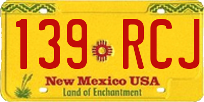 NM license plate 139RCJ