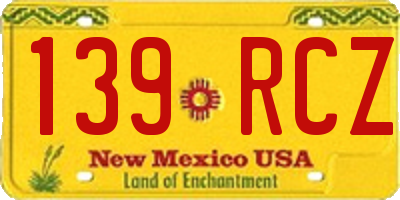 NM license plate 139RCZ