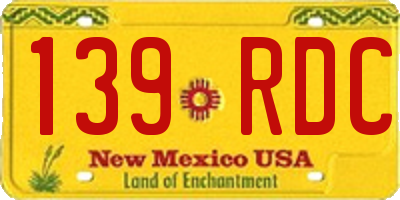 NM license plate 139RDC