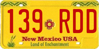 NM license plate 139RDD