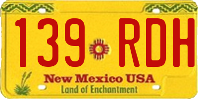 NM license plate 139RDH