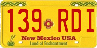 NM license plate 139RDI