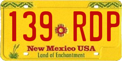 NM license plate 139RDP