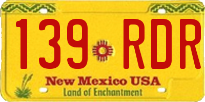 NM license plate 139RDR