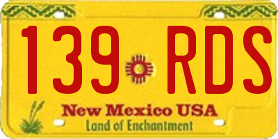 NM license plate 139RDS