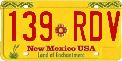 NM license plate 139RDV