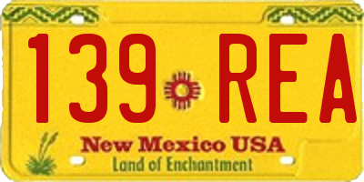 NM license plate 139REA