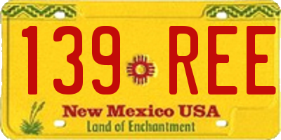 NM license plate 139REE