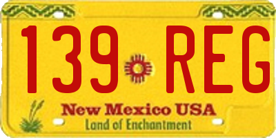 NM license plate 139REG