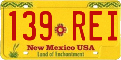 NM license plate 139REI