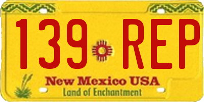 NM license plate 139REP