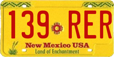 NM license plate 139RER