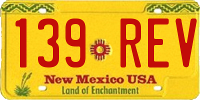 NM license plate 139REV