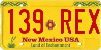 NM license plate 139REX