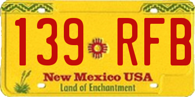 NM license plate 139RFB