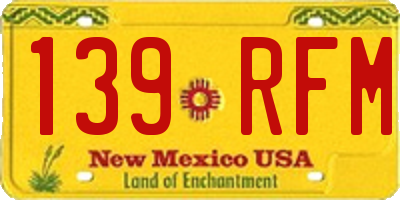 NM license plate 139RFM