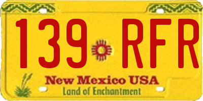 NM license plate 139RFR