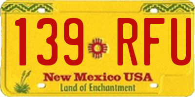 NM license plate 139RFU