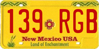 NM license plate 139RGB