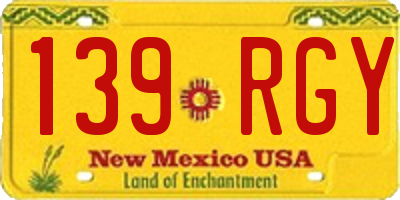 NM license plate 139RGY