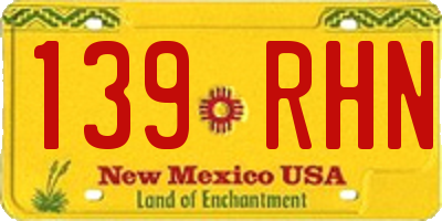 NM license plate 139RHN