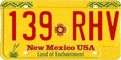 NM license plate 139RHV