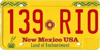 NM license plate 139RIO