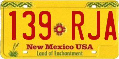 NM license plate 139RJA