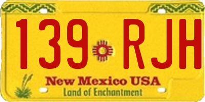NM license plate 139RJH
