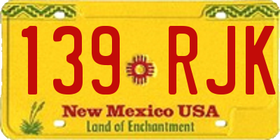 NM license plate 139RJK