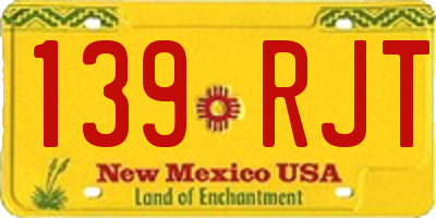 NM license plate 139RJT