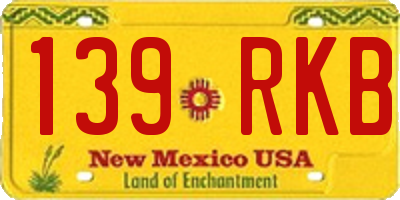 NM license plate 139RKB