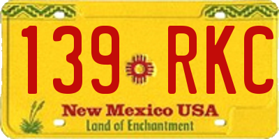 NM license plate 139RKC