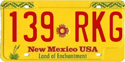 NM license plate 139RKG