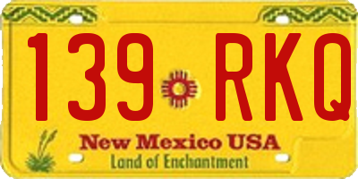 NM license plate 139RKQ