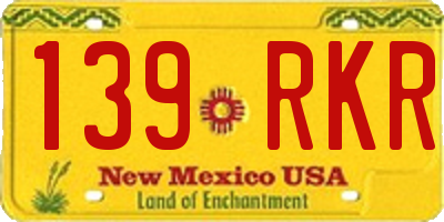 NM license plate 139RKR