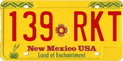 NM license plate 139RKT