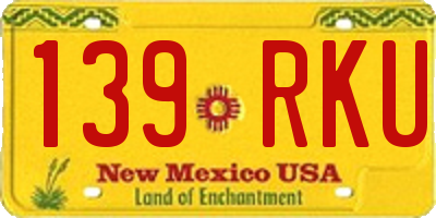 NM license plate 139RKU